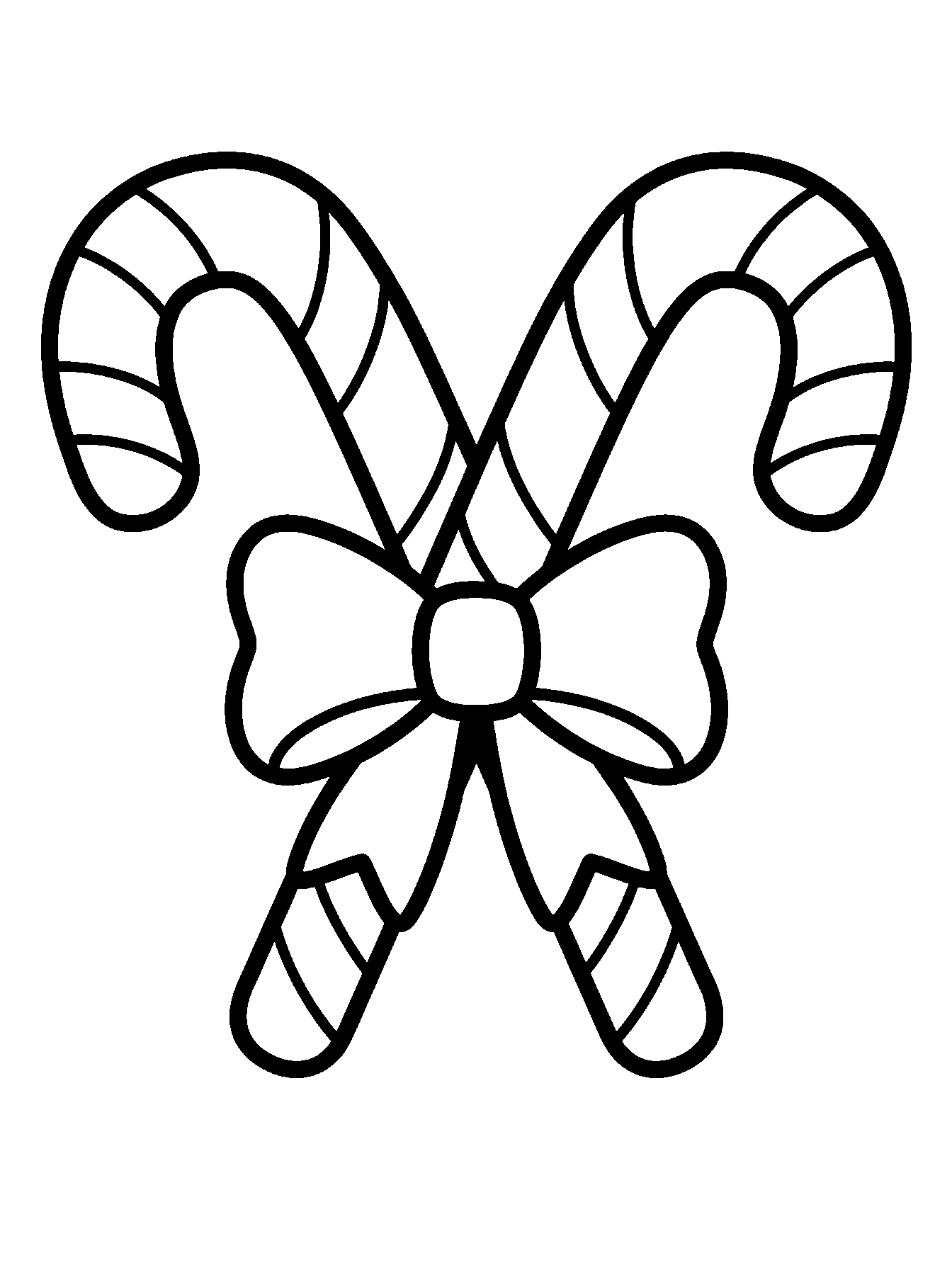 Bastones de caramelo: dibujo para colorear