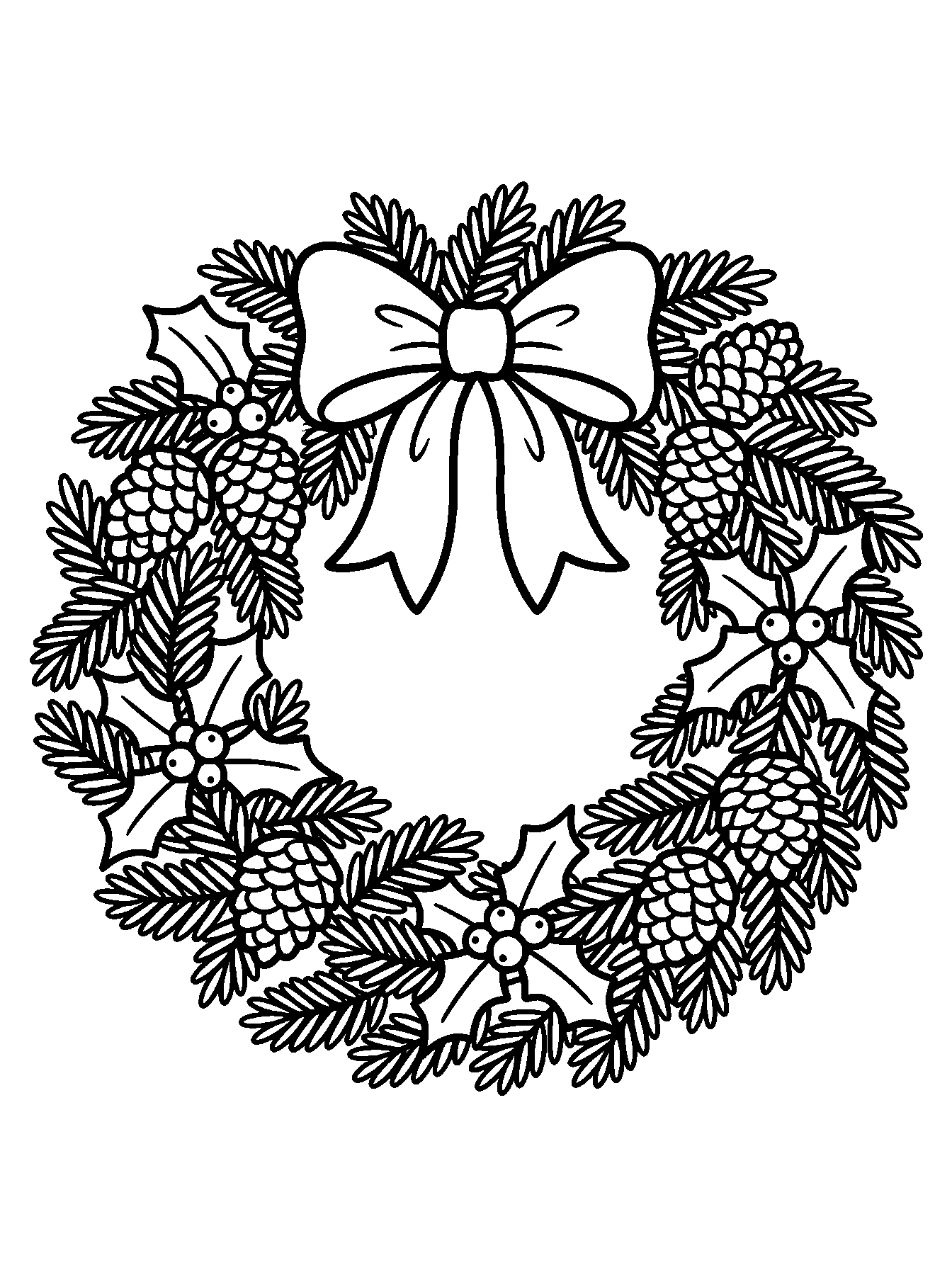 Guirlanda de Natal: desenho para colorir