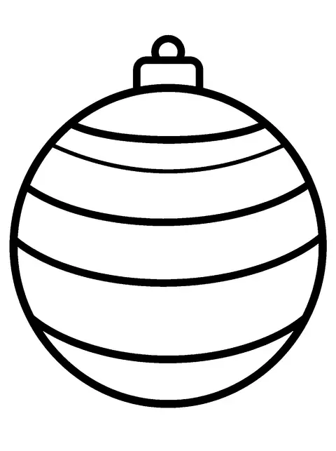 Boule de Noël ronde : coloriage de Noël