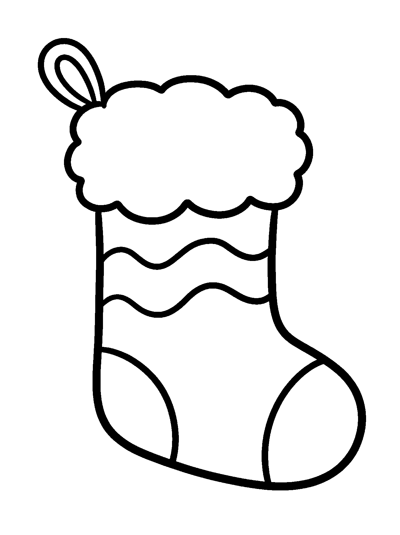 Chaussette de Noël : coloriage de Noël