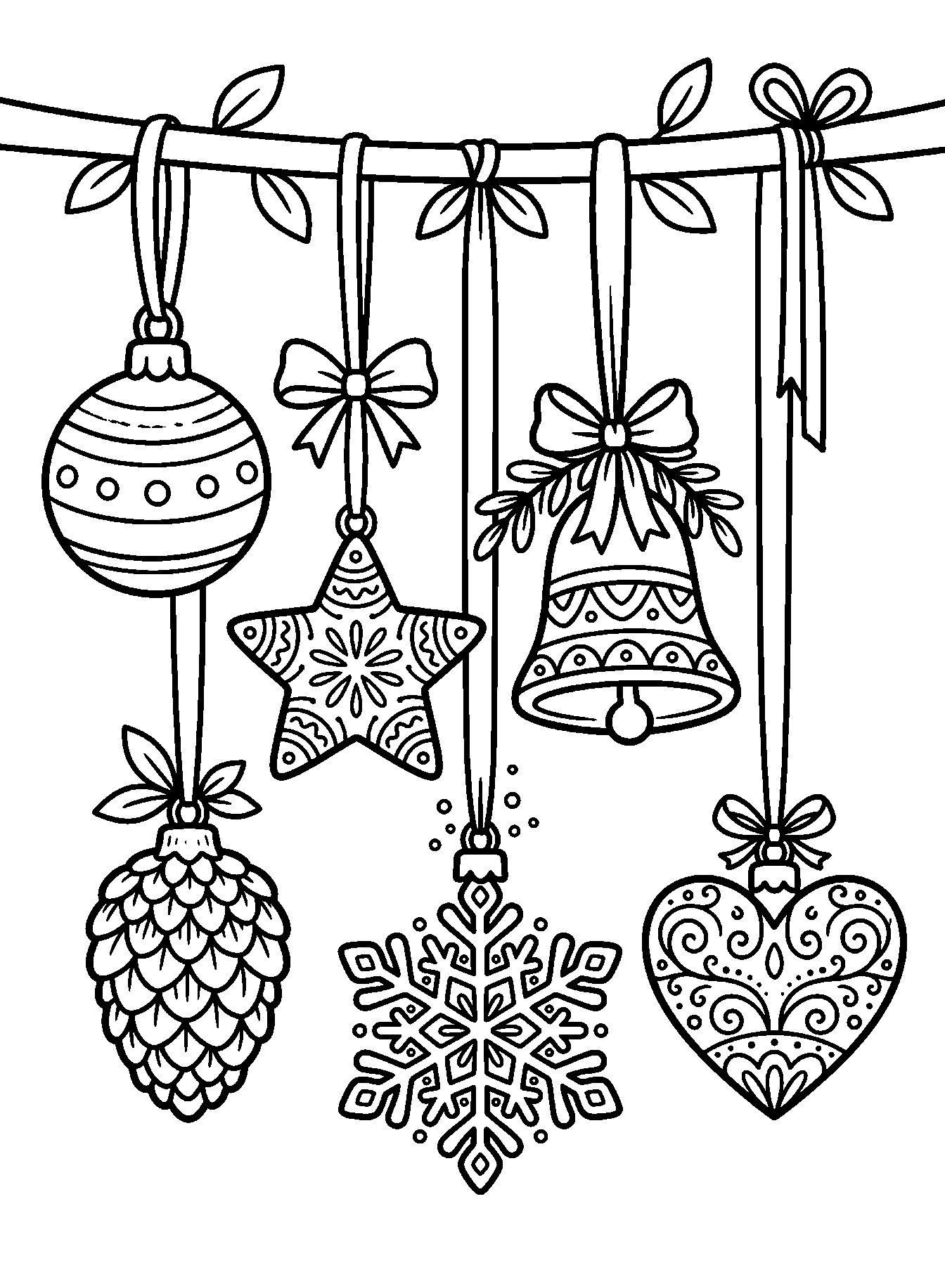 Bolas de Navidad: dibujo para colorear