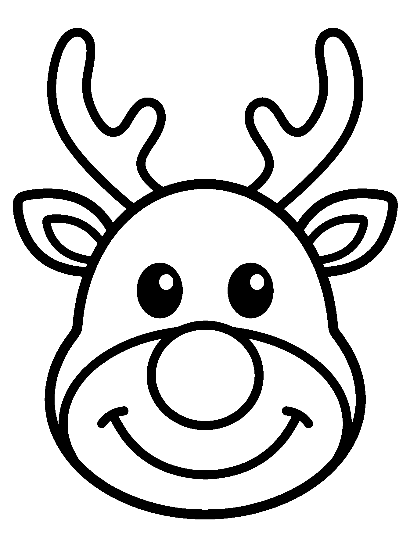 Cara de reno: dibujo para colorear