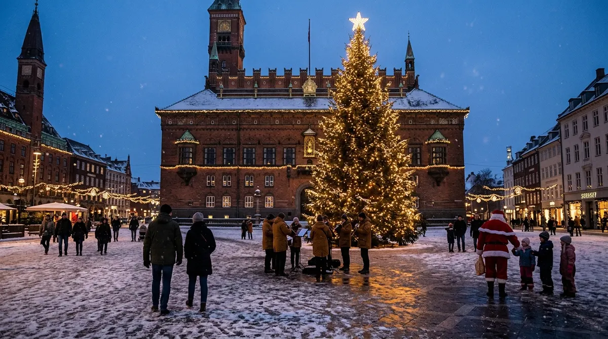 Juletræet og julebelysningen på Rådhuspladsen, København