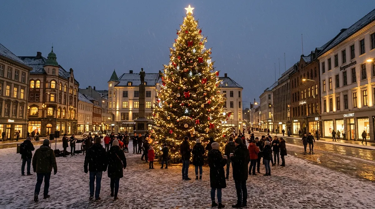 Tenning av juletreet på Torgallmenningen, Bergen