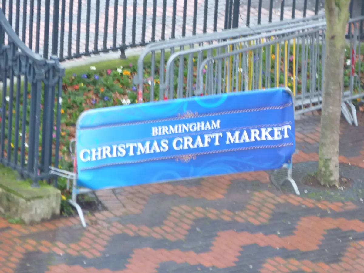 Christmas craft market stalls in Birmingham city centre