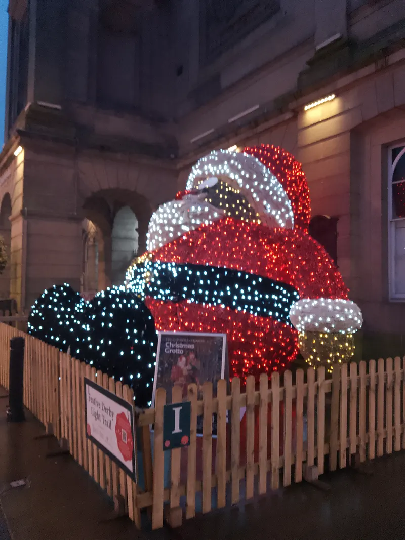 Giant light-up Santa figure in Derby