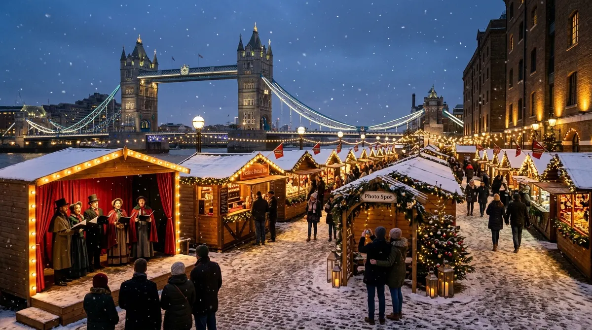 Victorian Christmas Village at St Katharine Docks, London