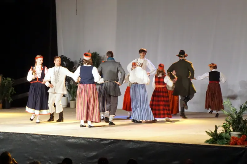 Latvian dance performance at the All Nations Theater, Holiday Folk Fair International